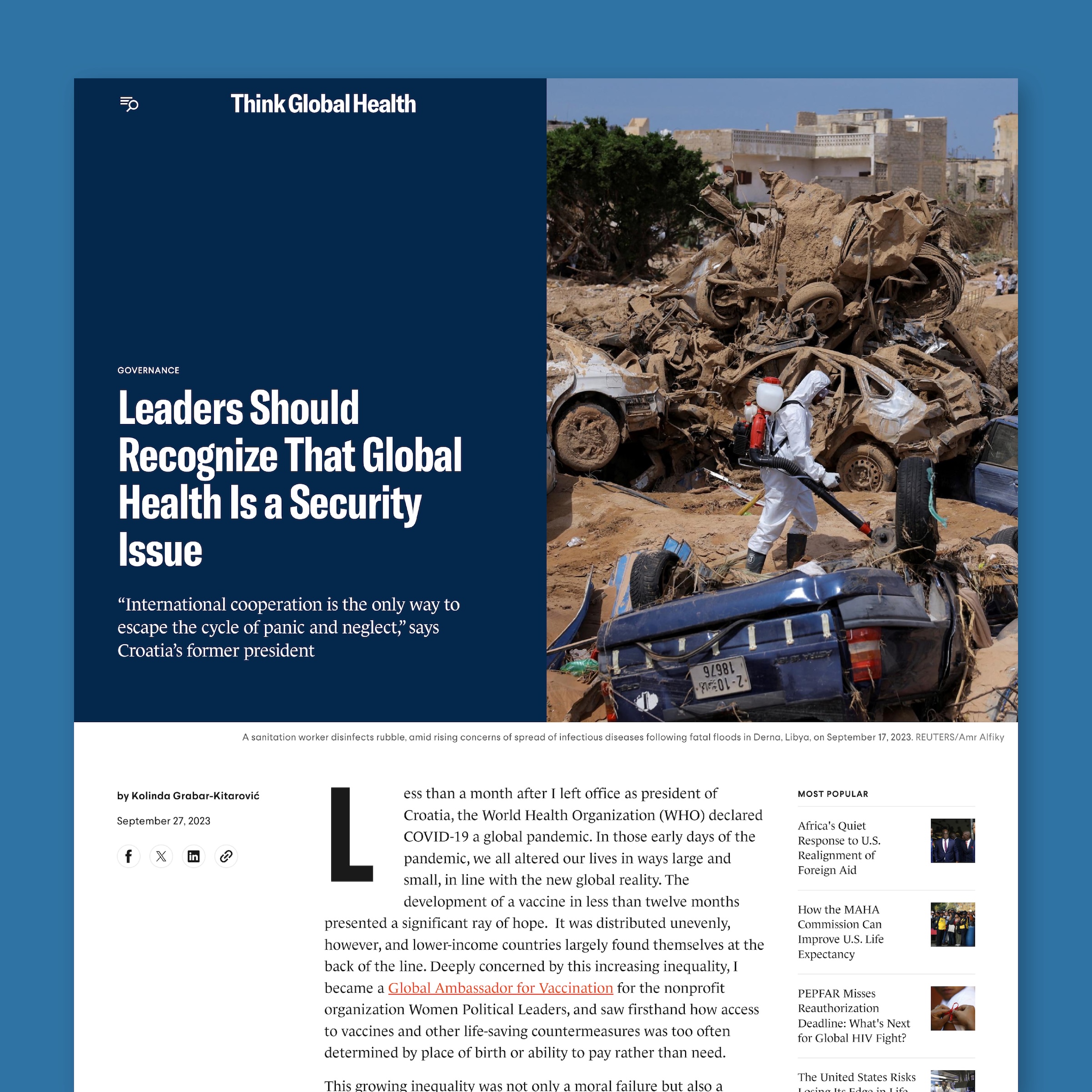 Building global support for investment in monitoring pandemic preparedness