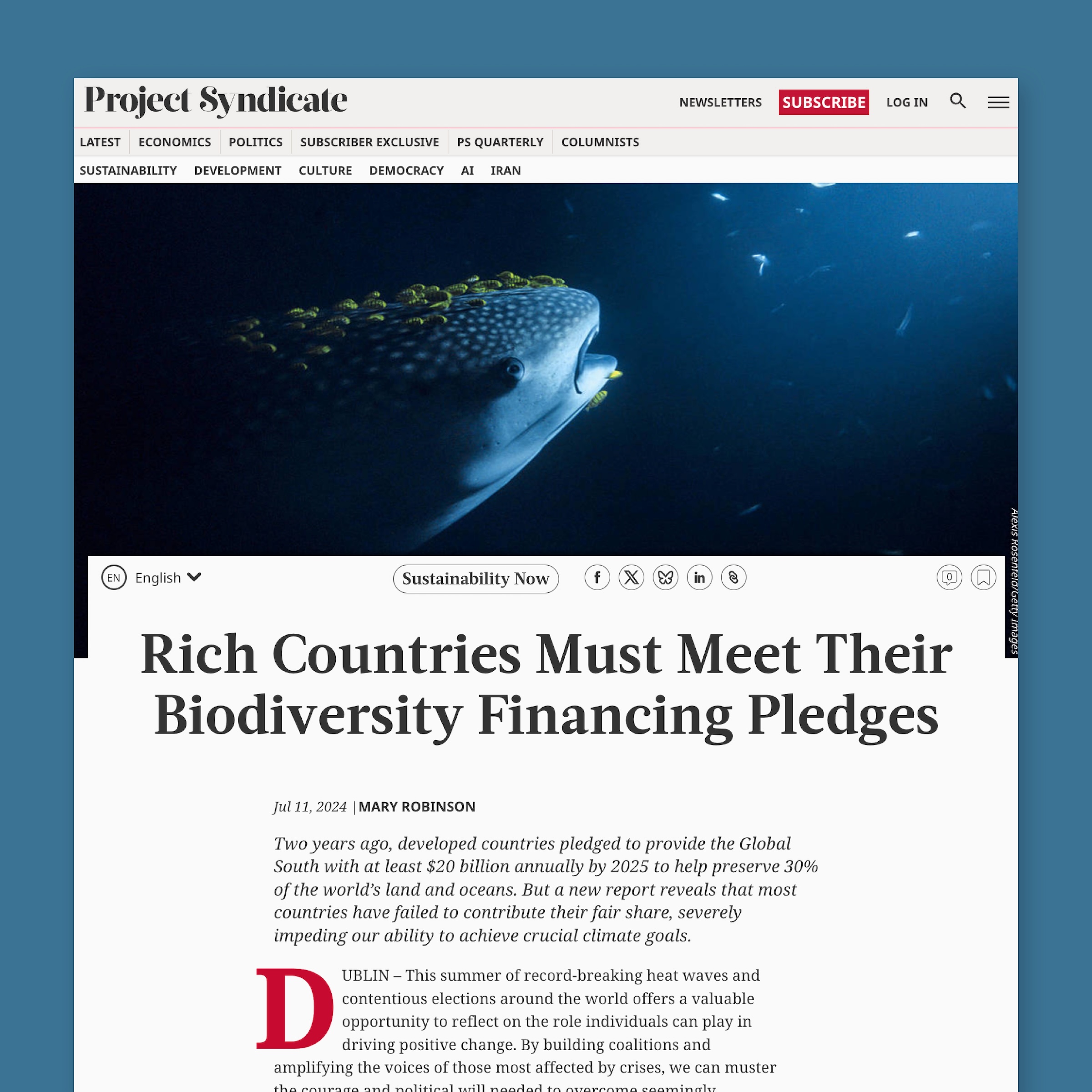 Leveraging global media to transform nature financing