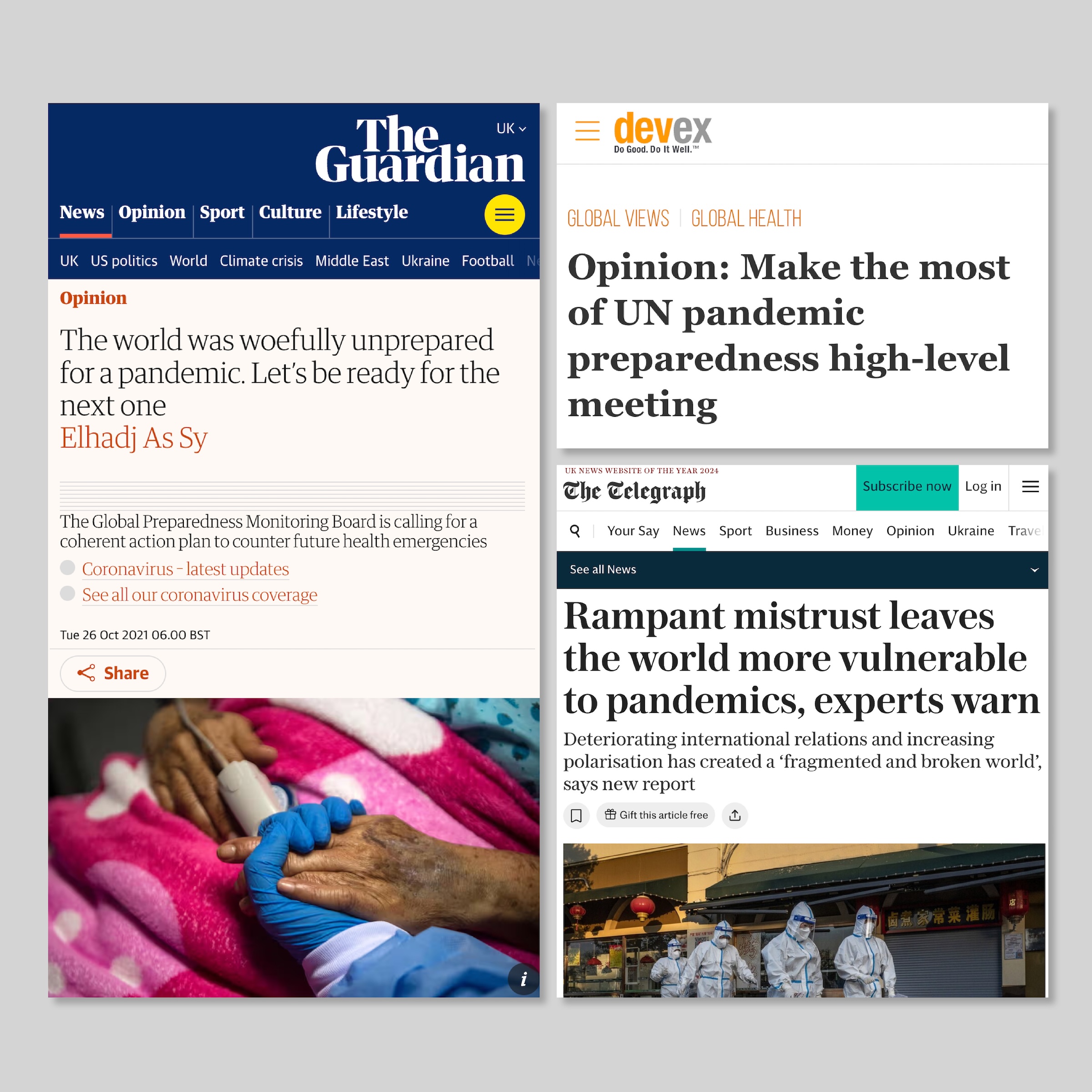 Building global support for investment in monitoring pandemic preparedness