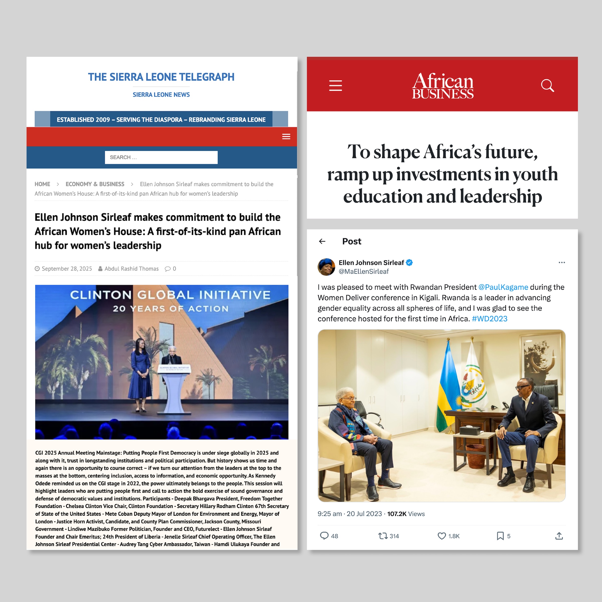 Establishing the global profile of a former President's legacy project