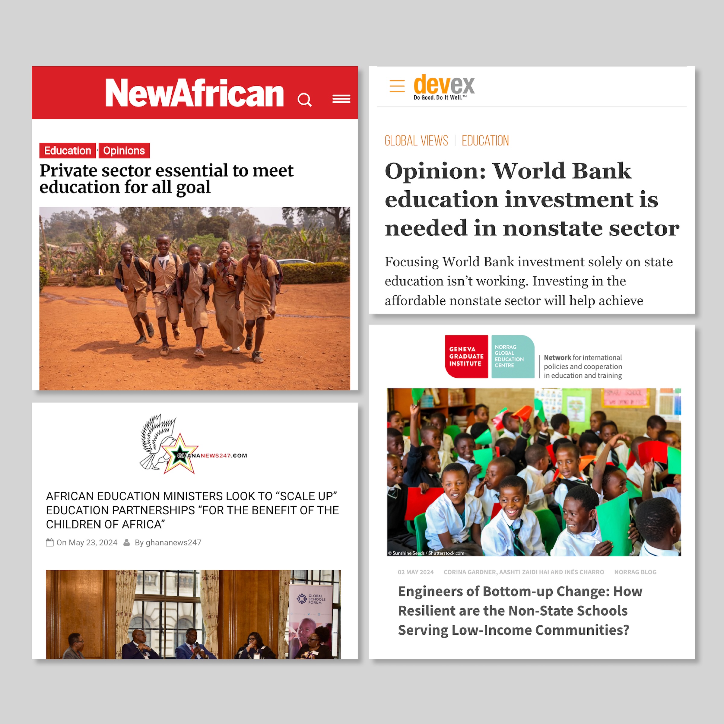 Championing the role of low-fee private schools in global education
