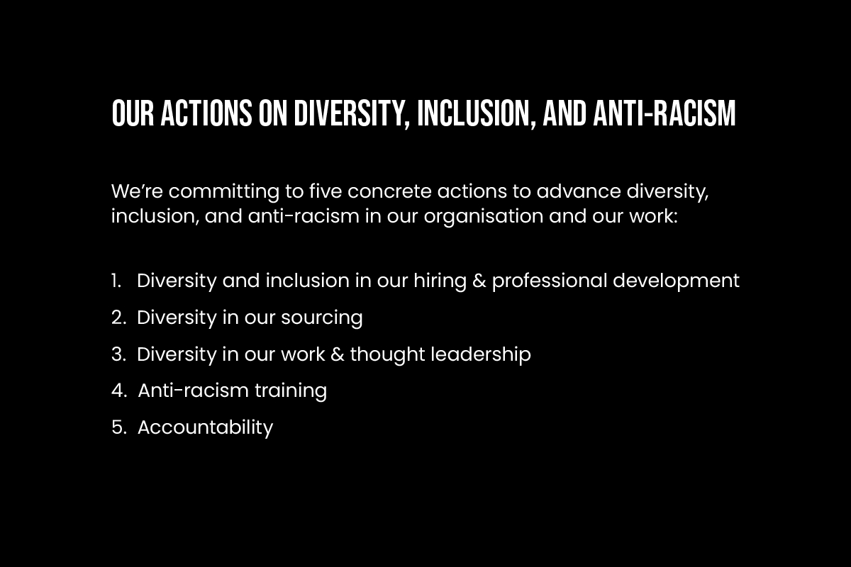 Our actions on diversity, inclusion, and anti-racism