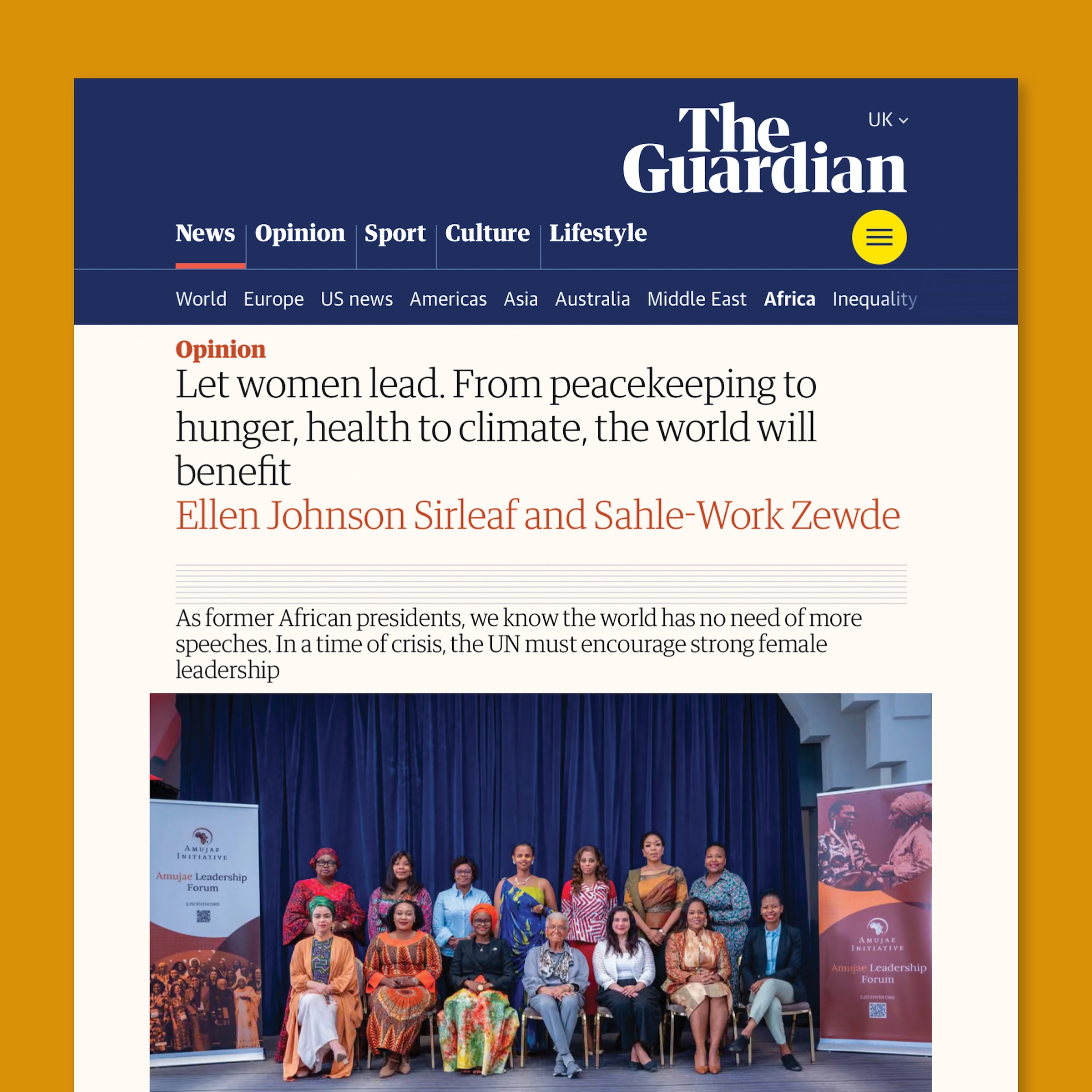 Establishing the global profile of a former President's legacy project