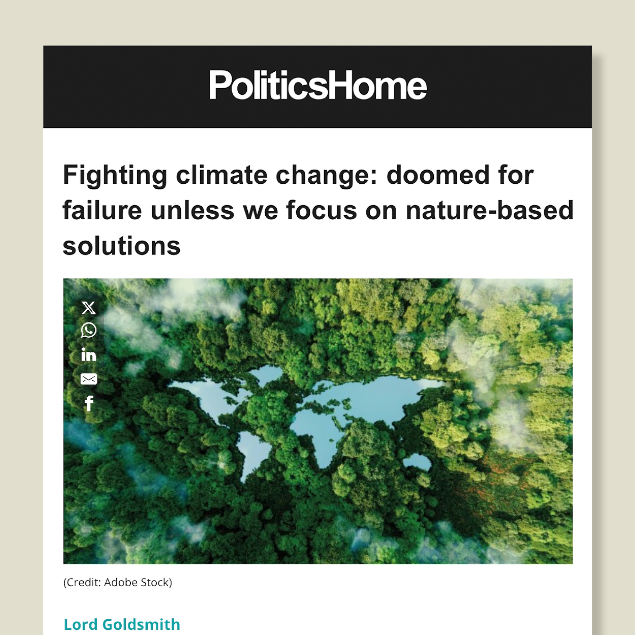 Leveraging global media to transform nature financing