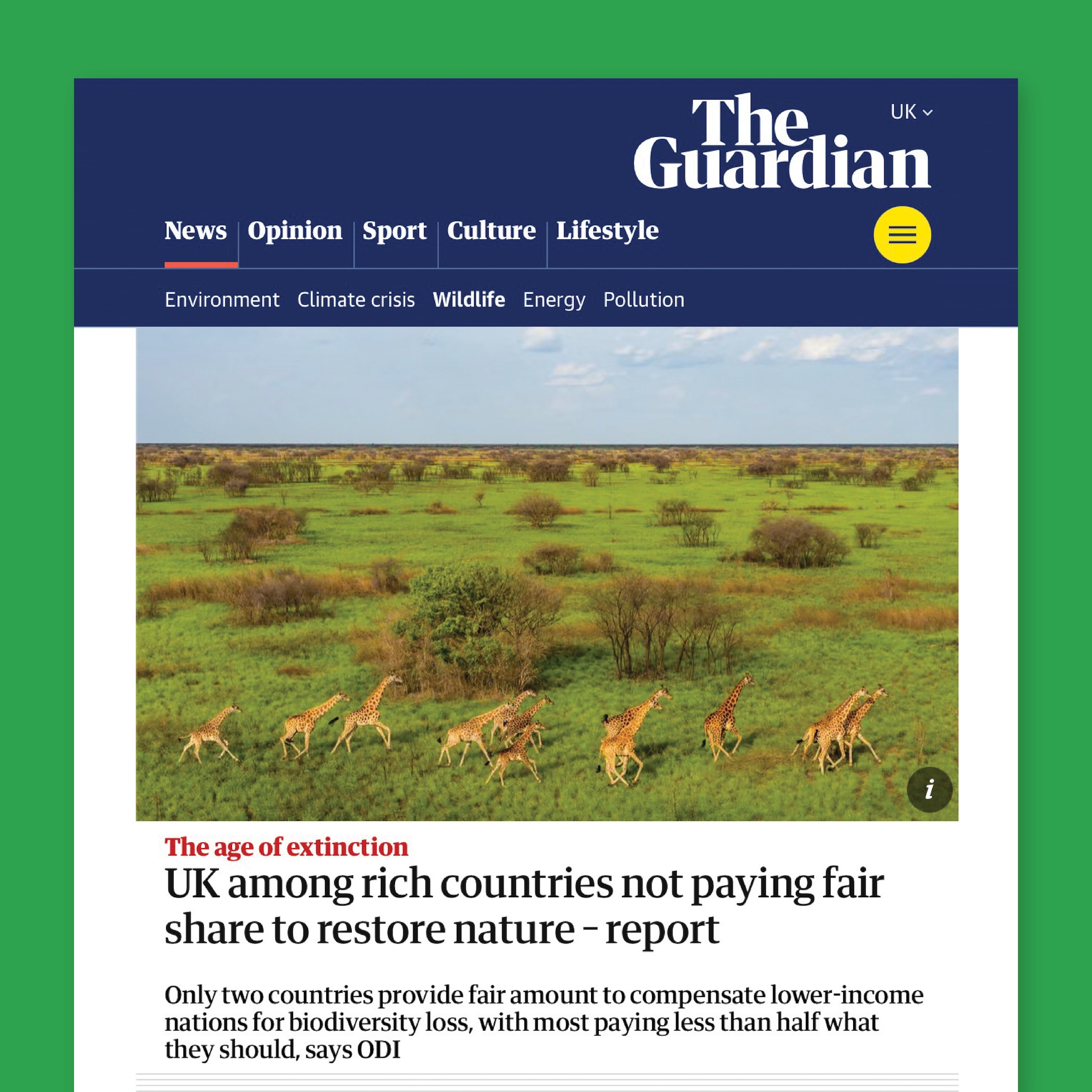 Leveraging global media to transform nature financing